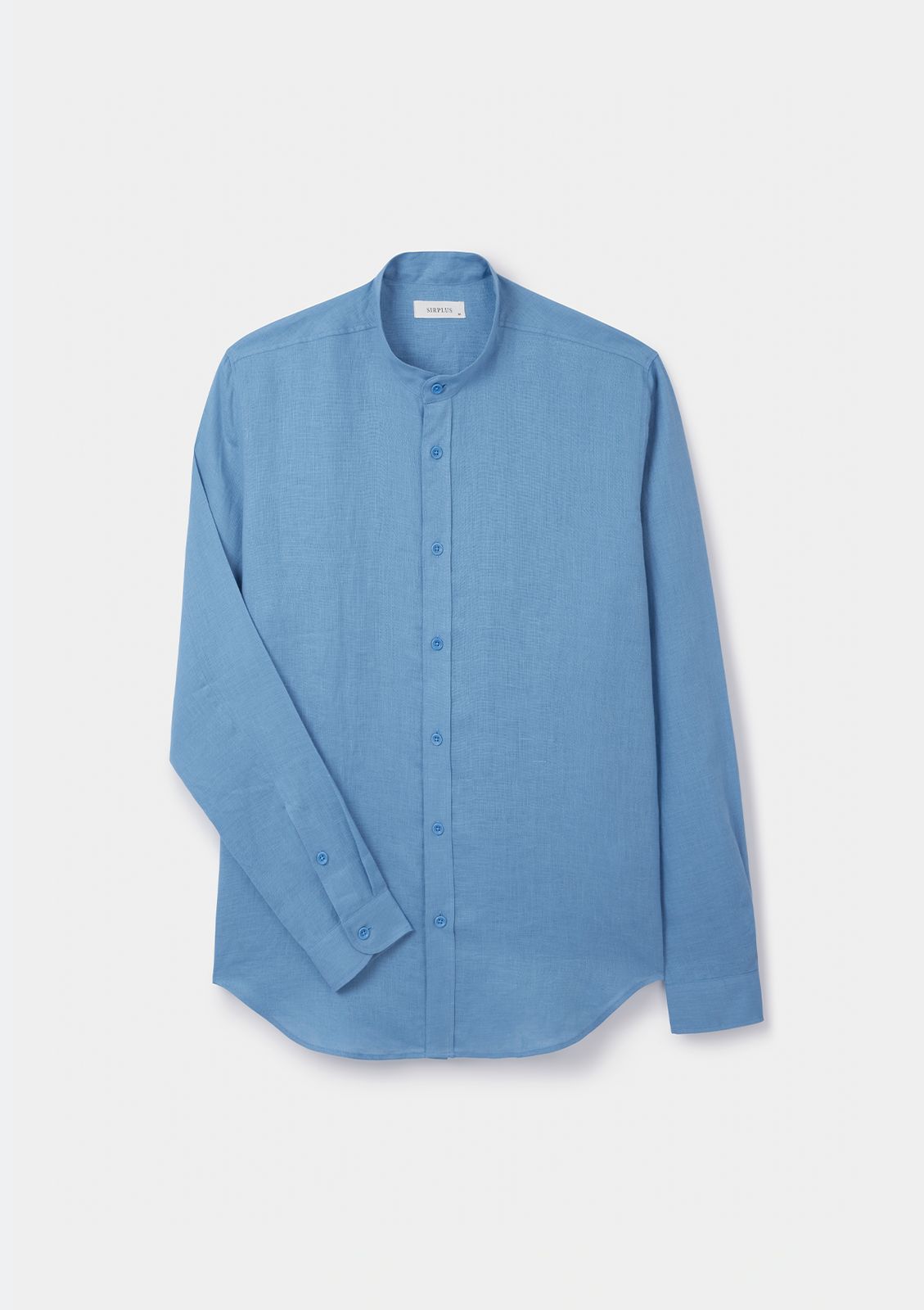 Cornflower Blue Linen Grandad Shirt