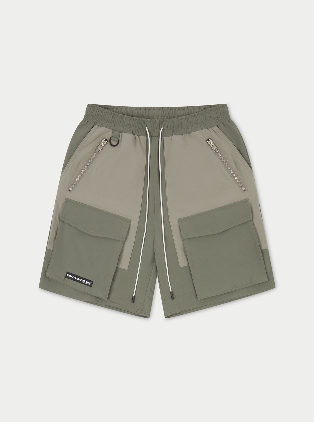 PANELLED CARGO SHORTS - GREY