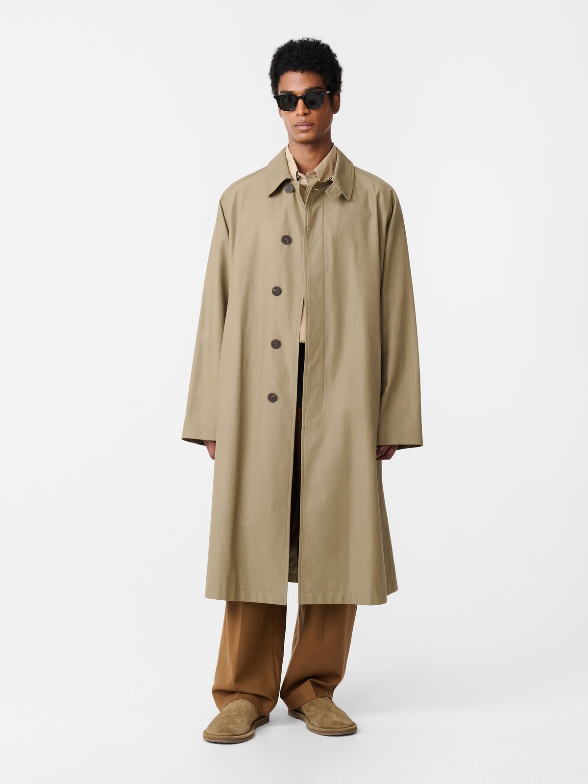 Crowe Coated Cotton Trench in Dark Dusk