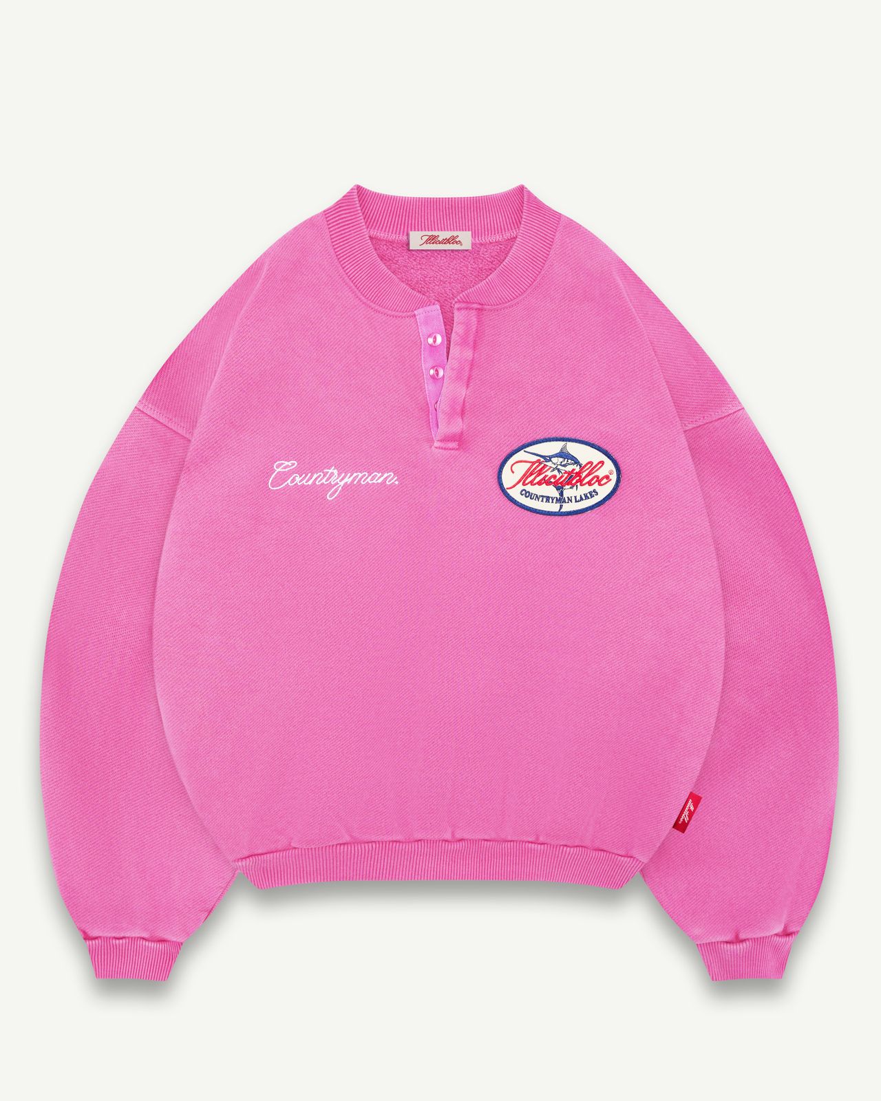 LAKES CREST IRONWEAVE™ HENLEY CREWNECK - PINK
