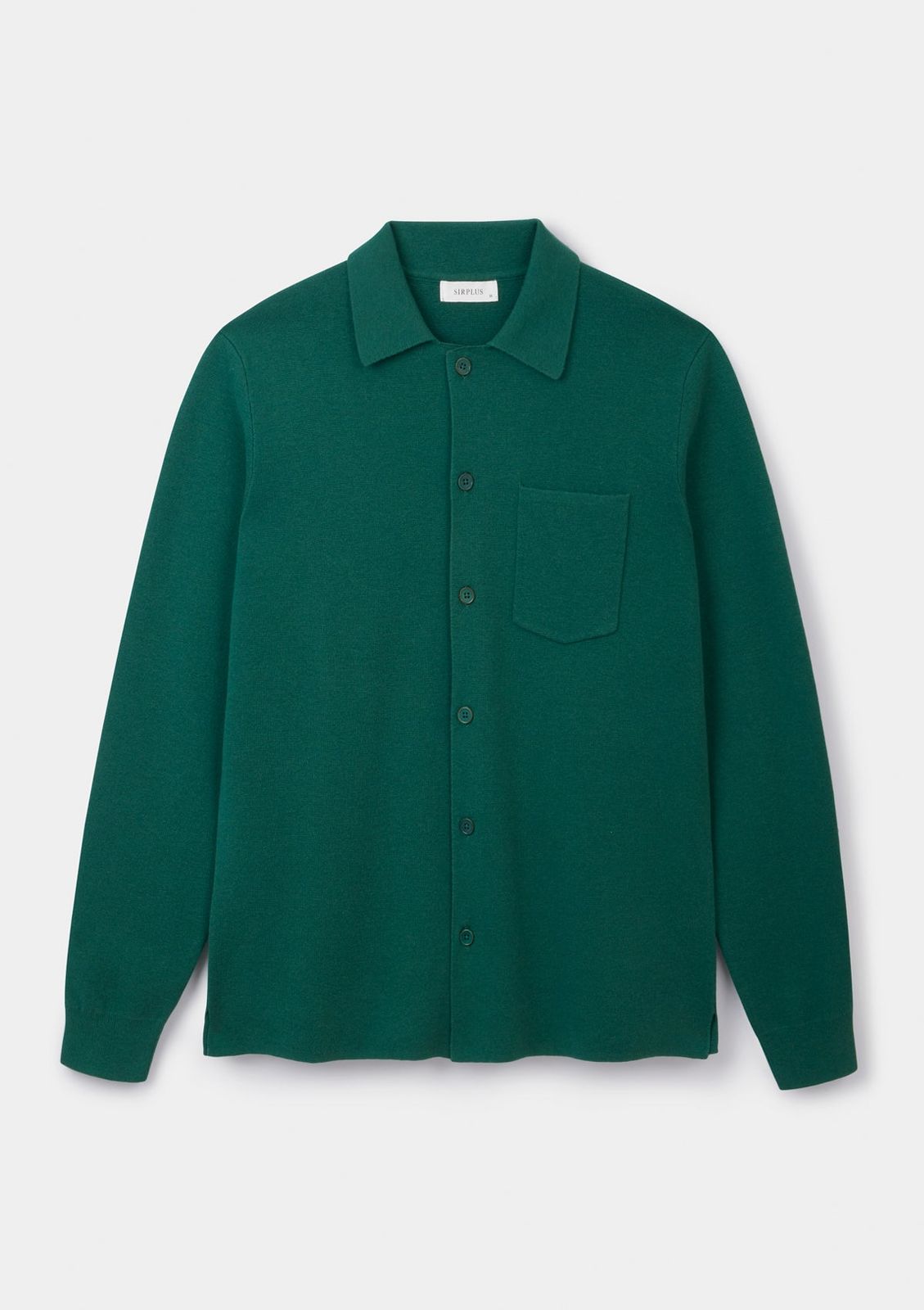 Lush Green Merino Knit Polo Shirt