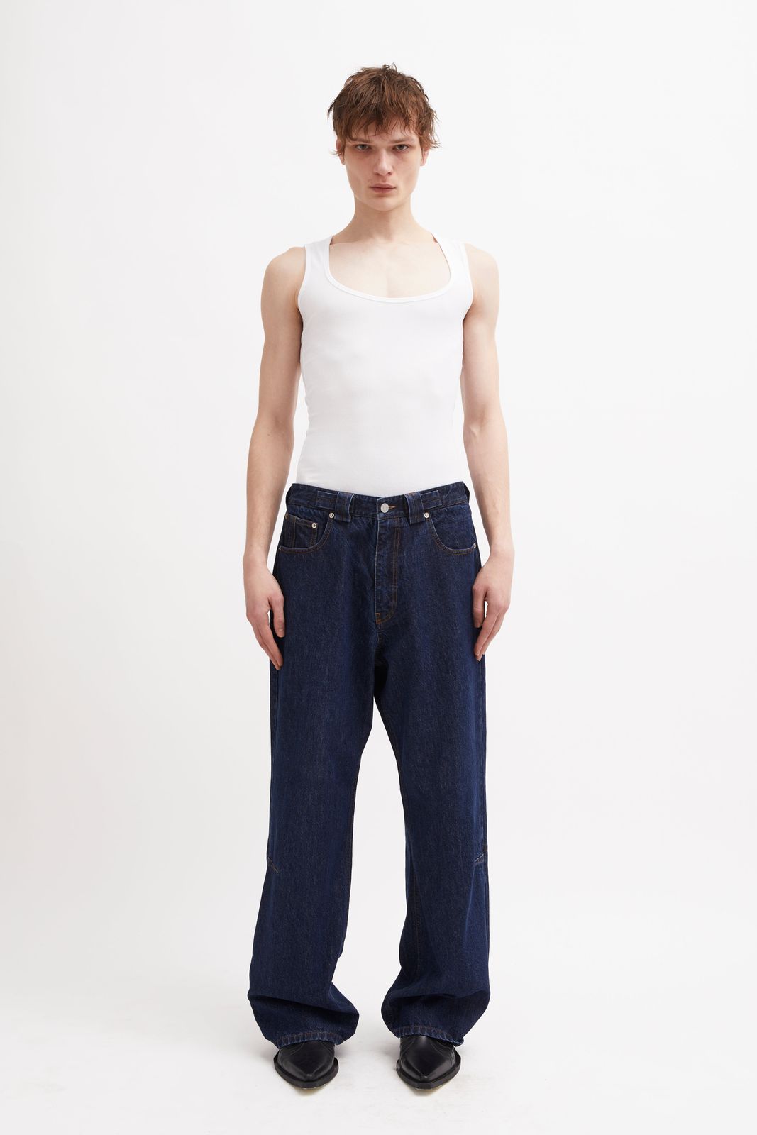 LASERED INSIGNIA DENIM TRS DARK INDIGO SW