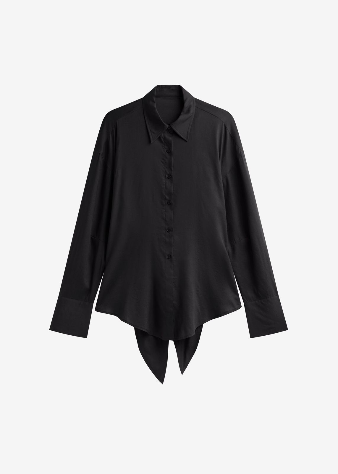 Velia Cut-out Back Shirt - Black