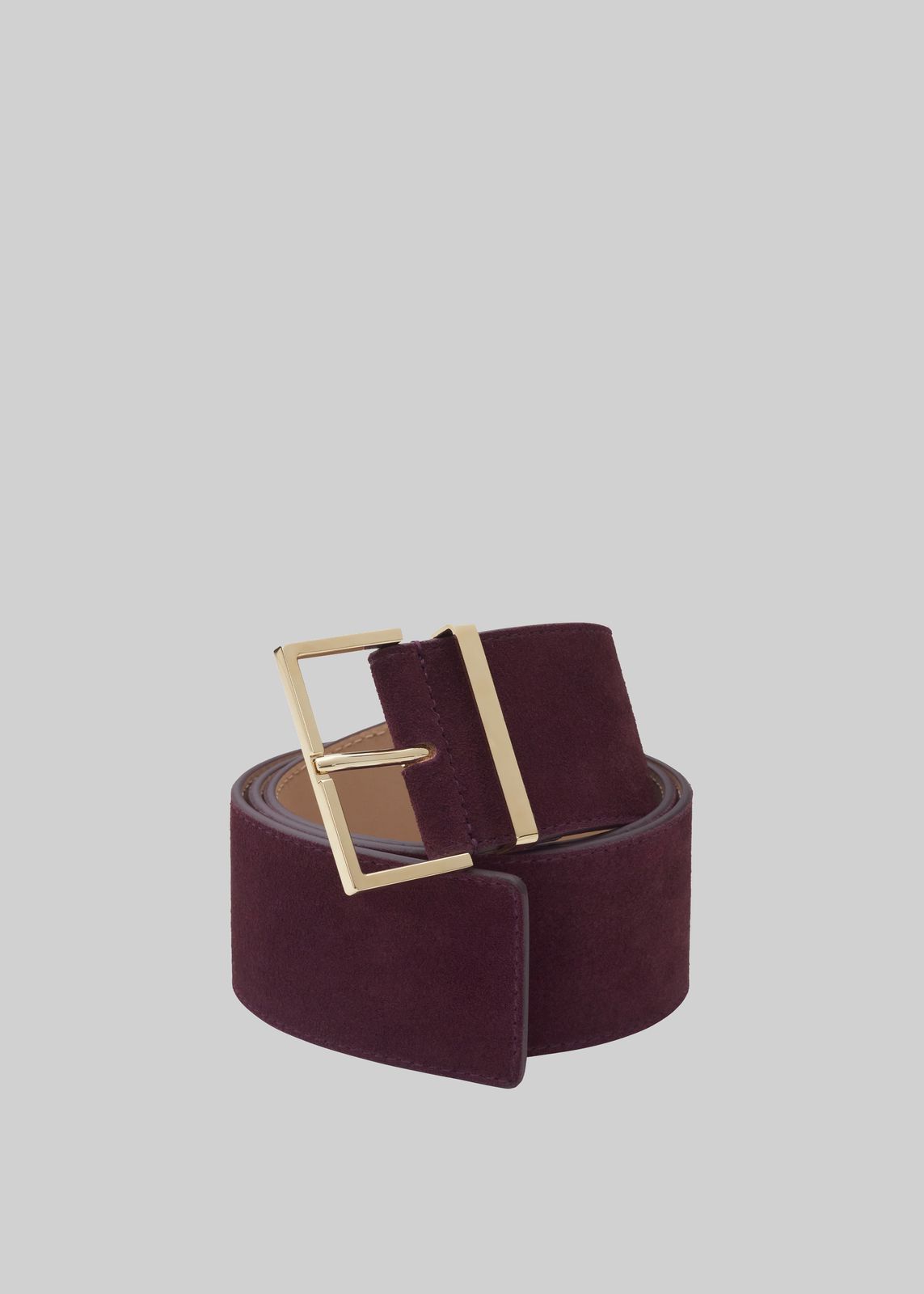 Evro Suede Leather Belt - Burgundy