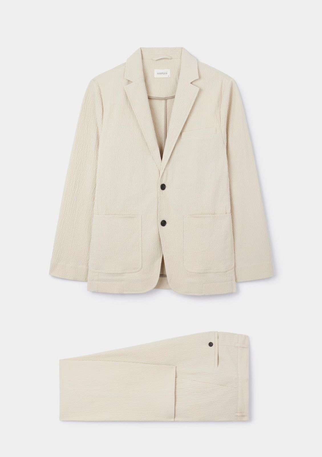 Ecru Seersucker Cotton Suit