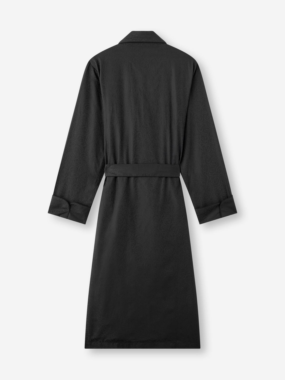 Paris Cotton Jacquard Dressing Gown Black Rose
