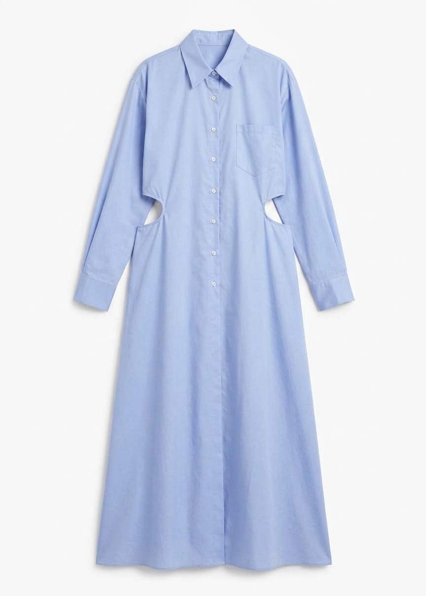 Avery Shirt Dress - Blue