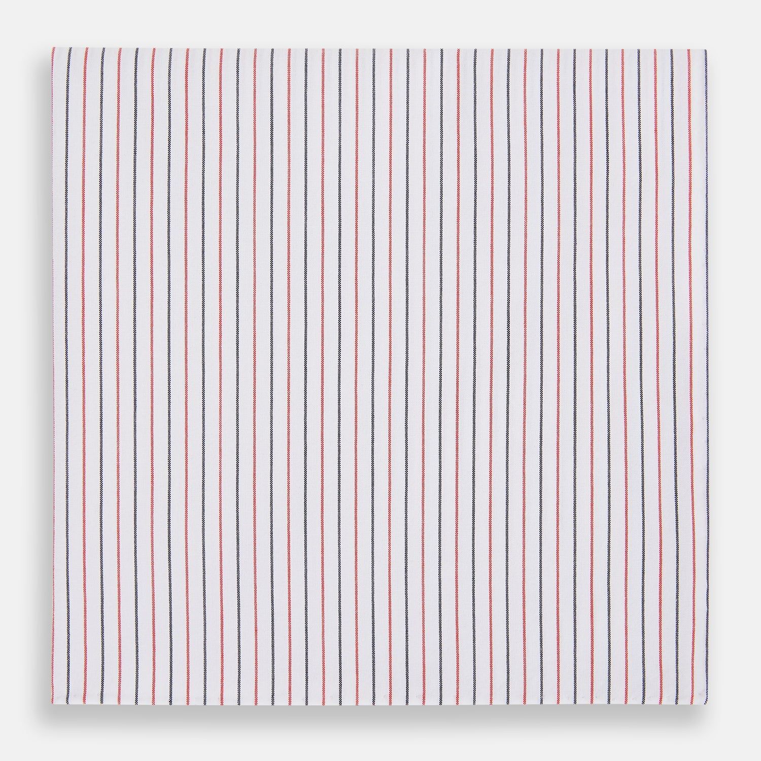 Hand Rolled Red and Navy Pinstripe Handkerchief
