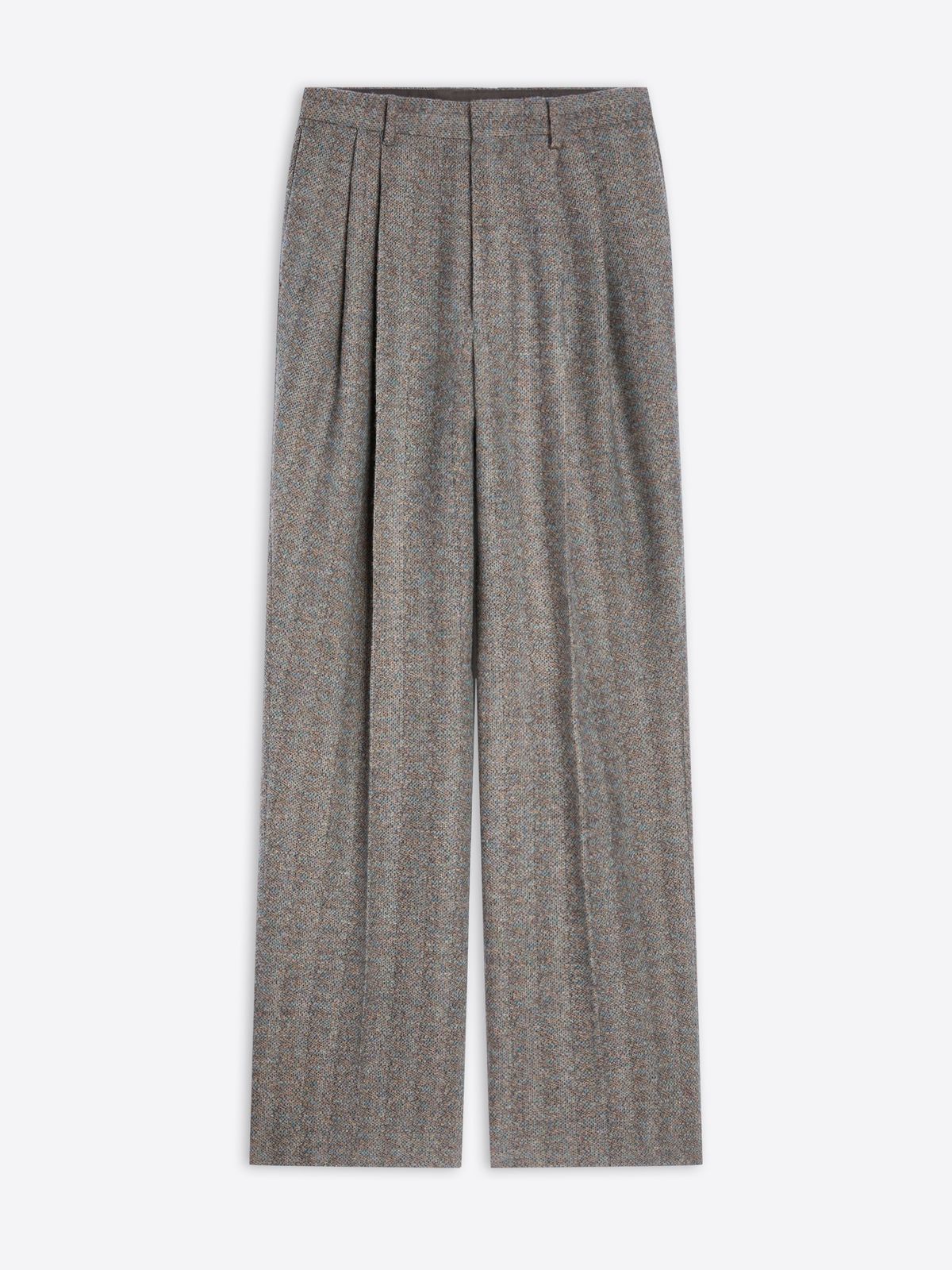 Straight-leg wool pants