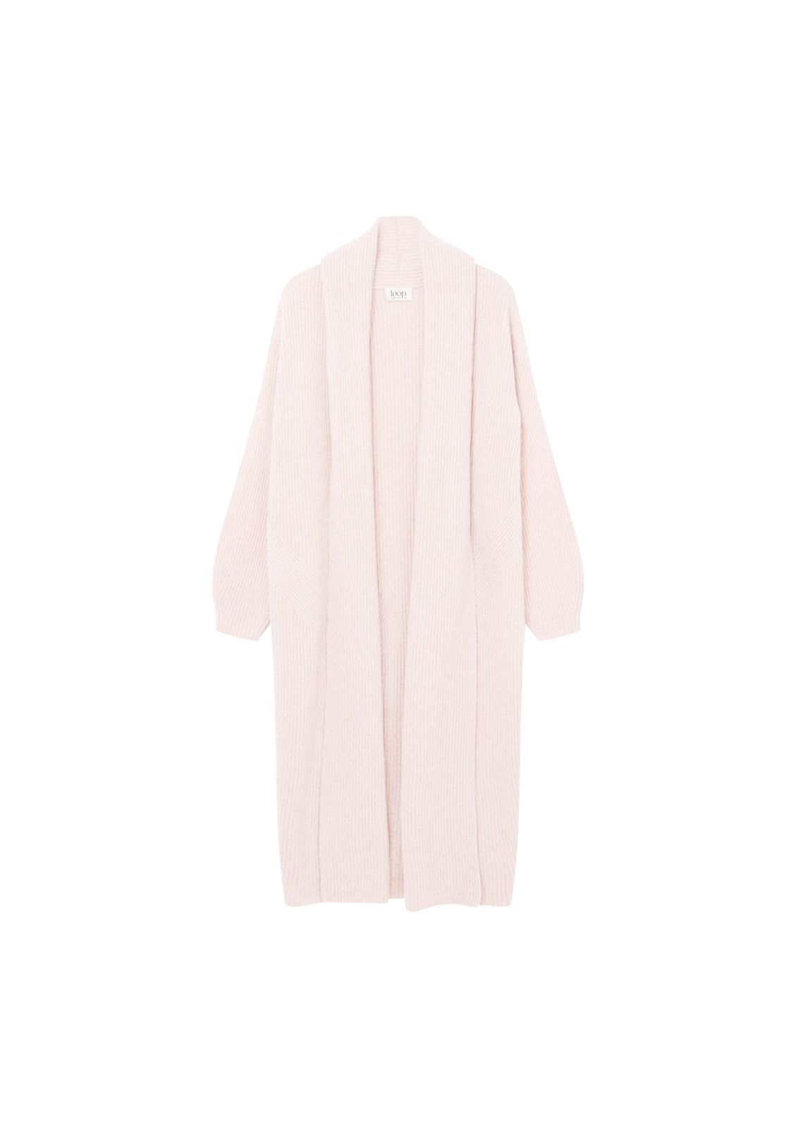 Ribbed Cashmere Coatigan In Ballet Pink