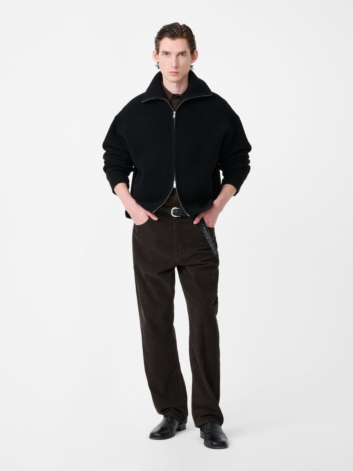 Riso Corduroy Straight Leg Pant in Coffee