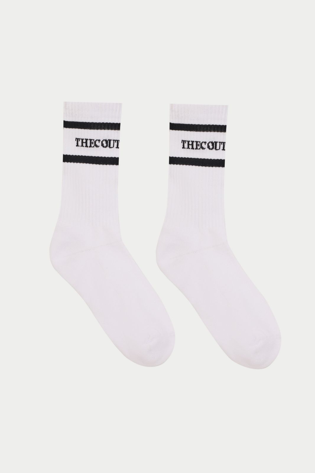 DOUBLE STRIPE COPYRIGHT SOCK - WHITE