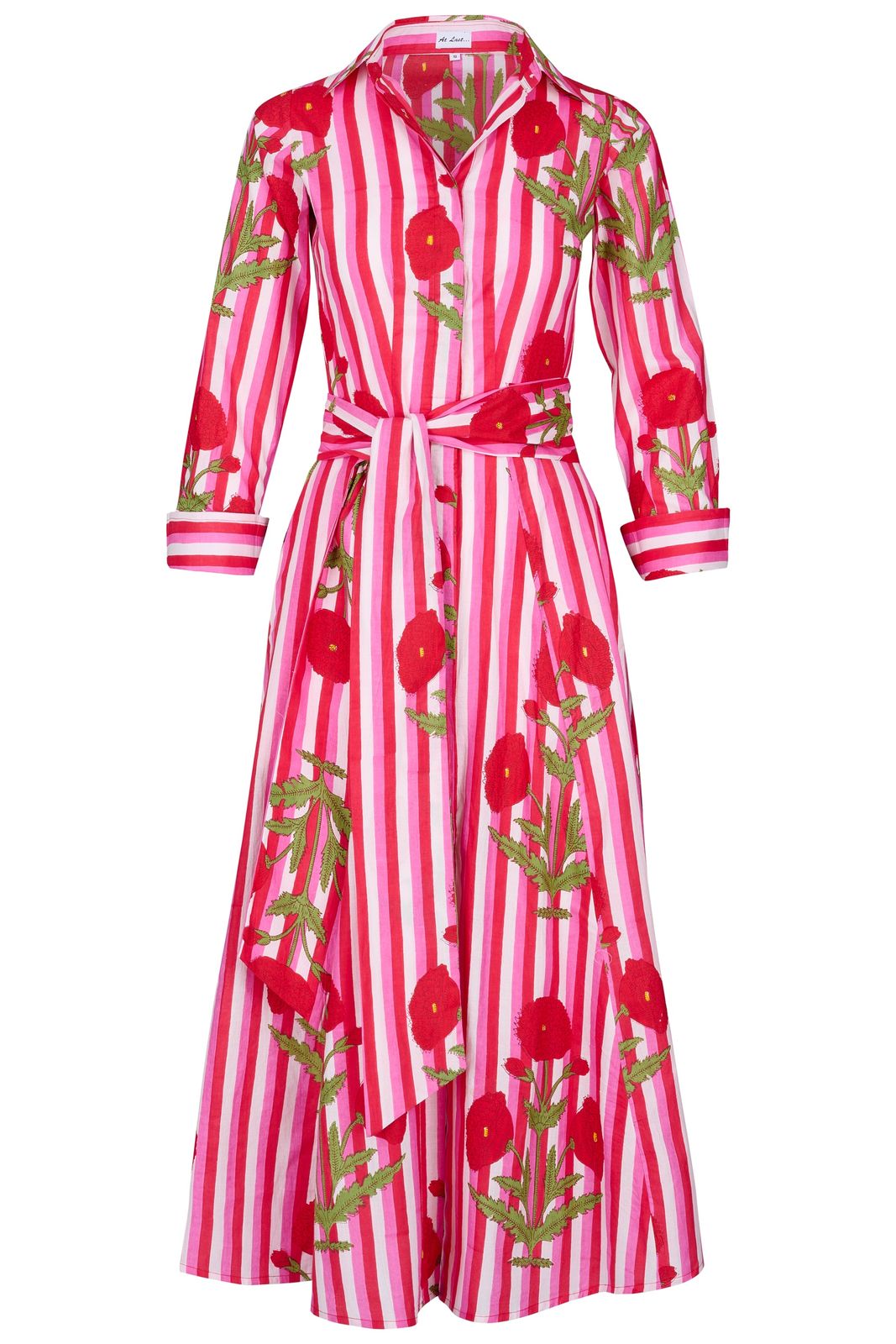 Cotton Marigold Dress In Pink & Red