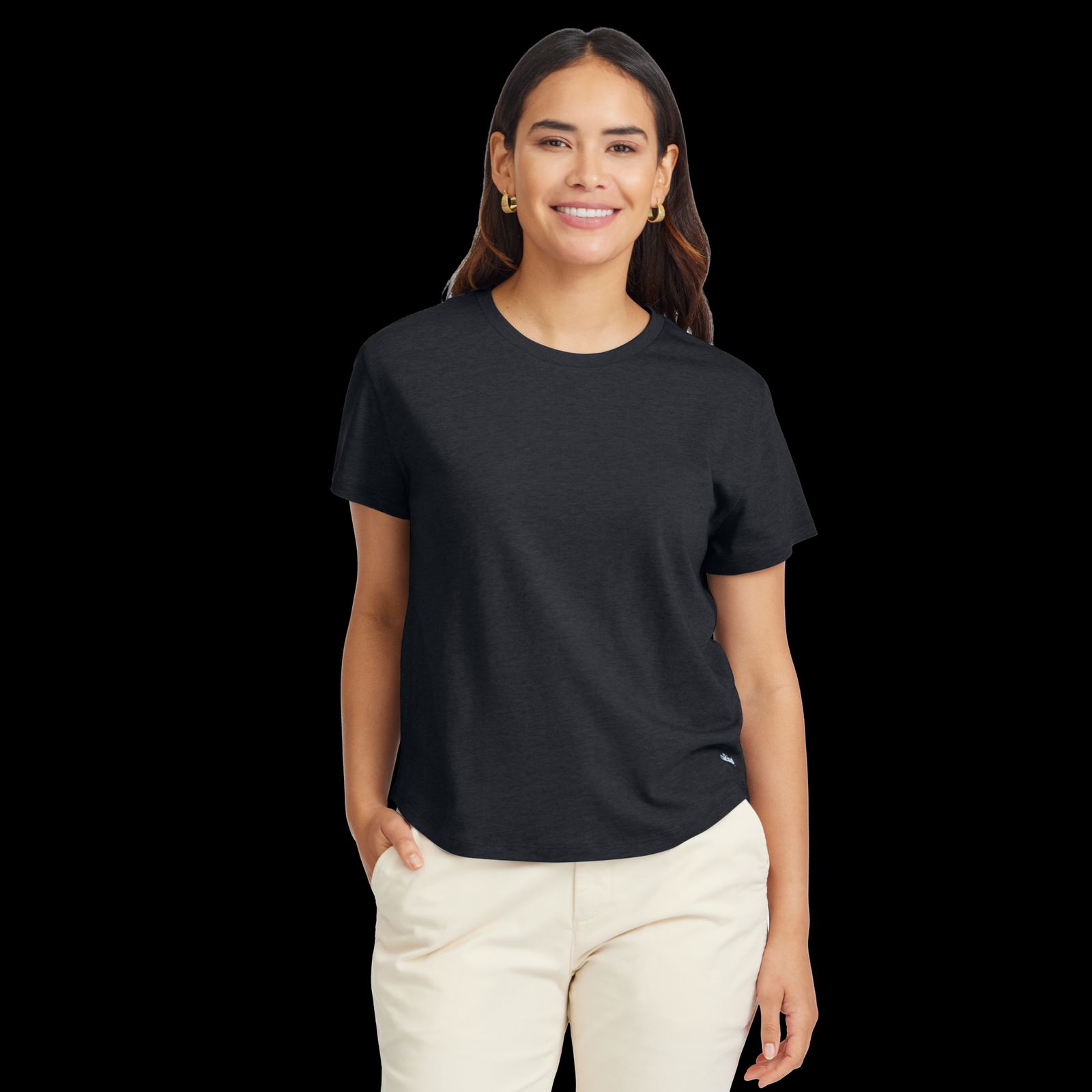 Women's Soft Merino Tee - True Black