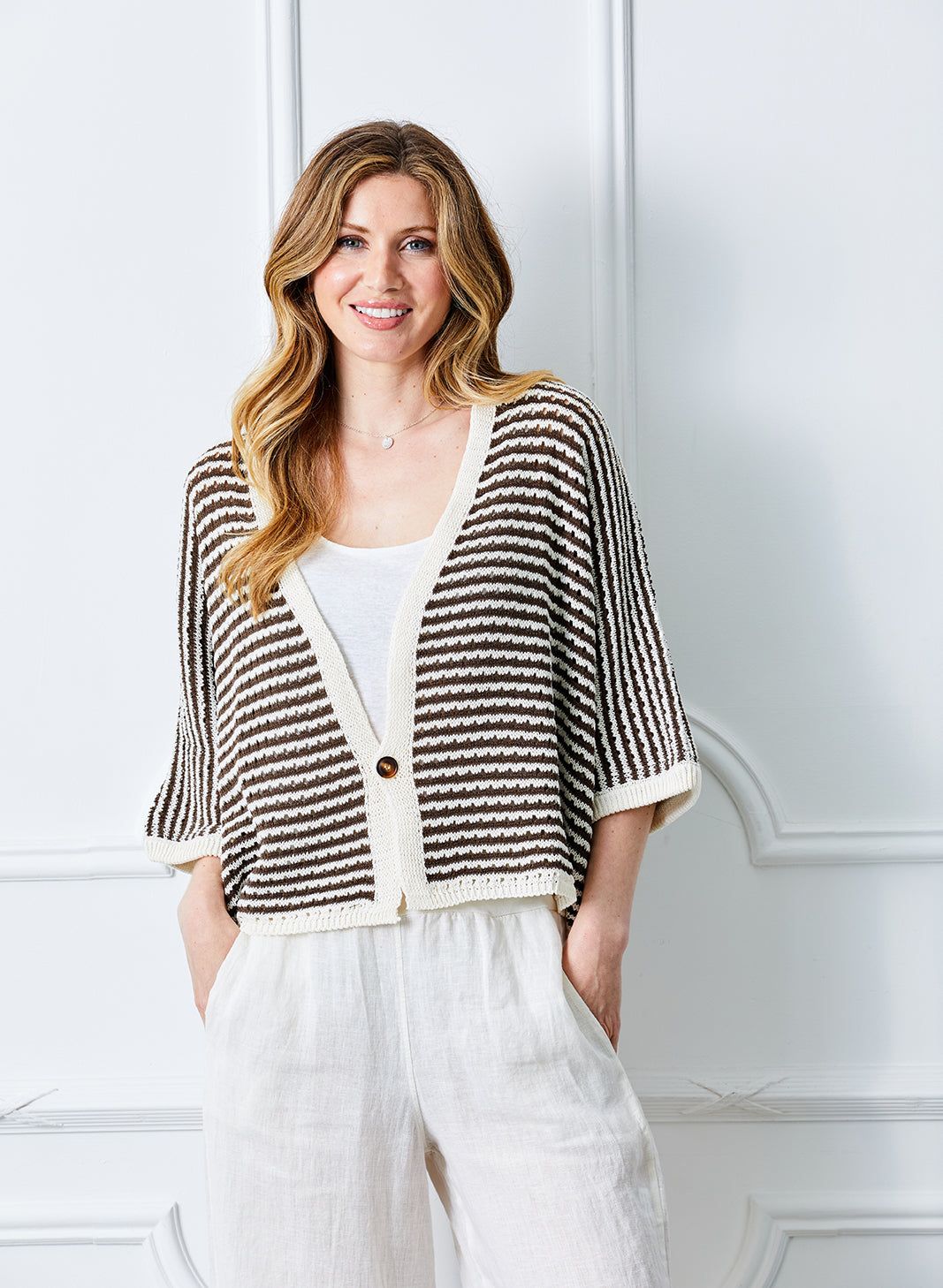 Fantasia Short Stripe Cardigan