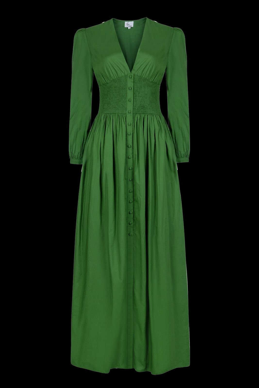 The Kōr Organic Cotton Maxi Dress in Green
