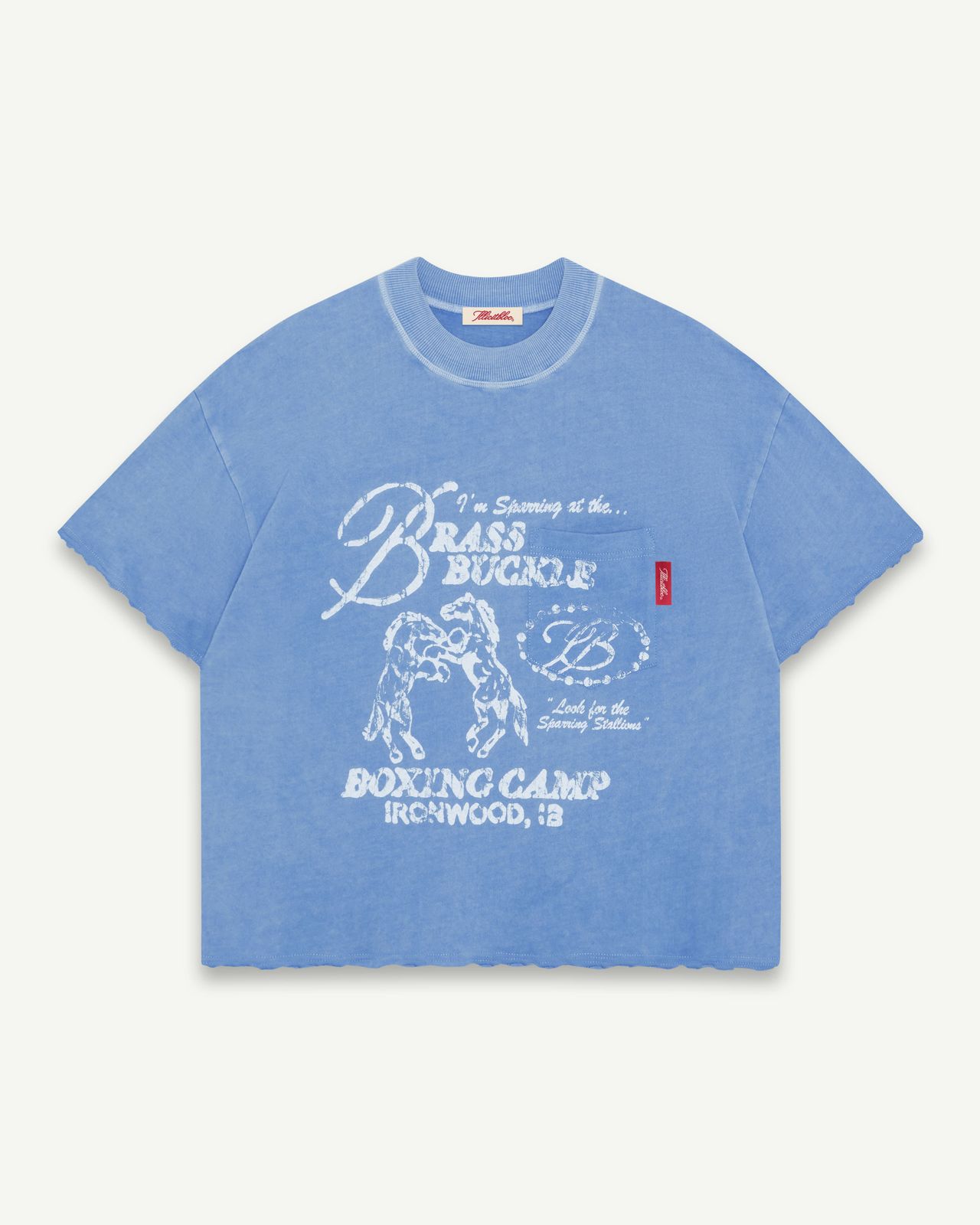 CAMP FEATHERKNIT™ RAW HEM T-SHIRT - POWDER BLUE