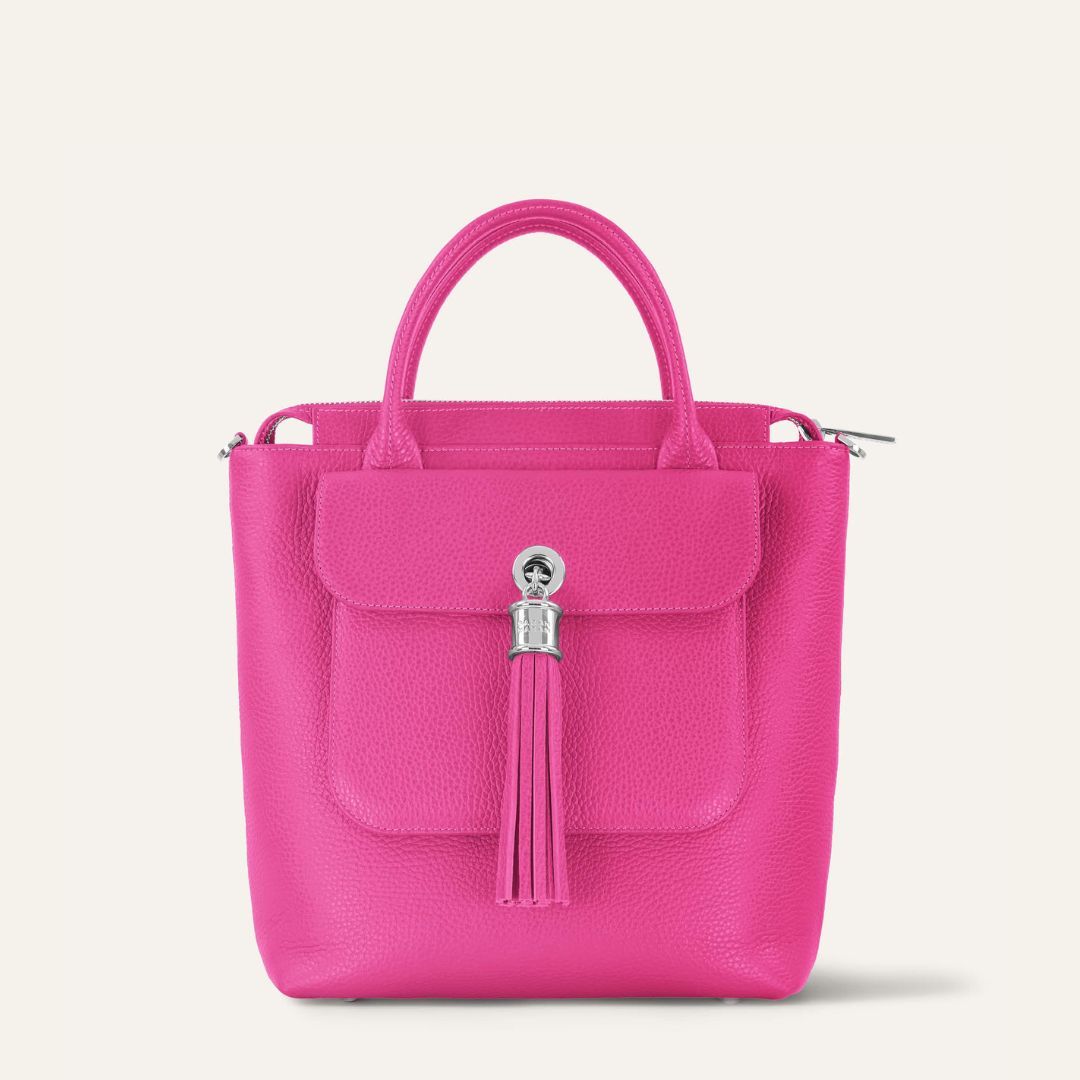 Mini P Backpack | Pink Kiss with Silver hardware