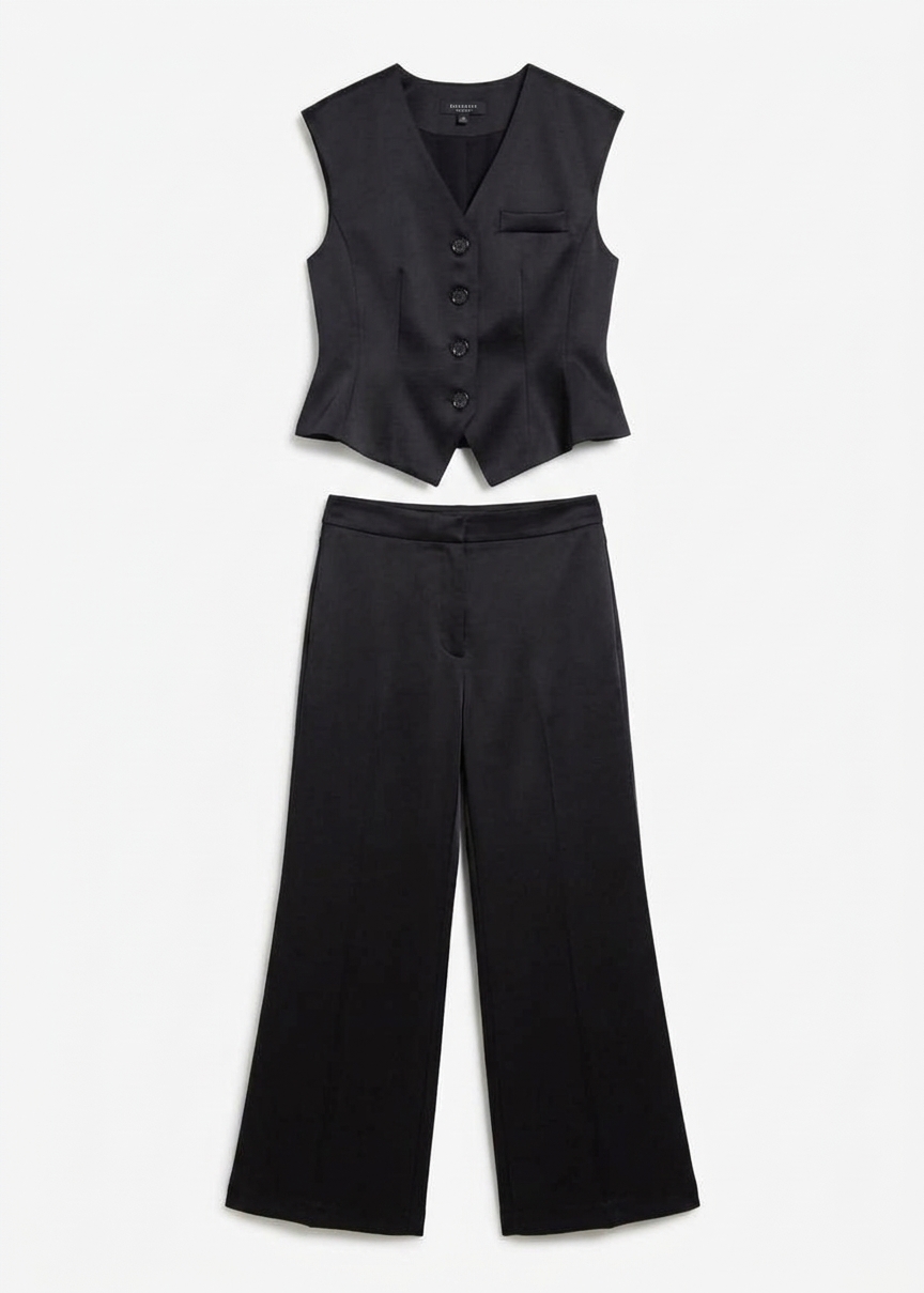 Rui Satin Vest - Black