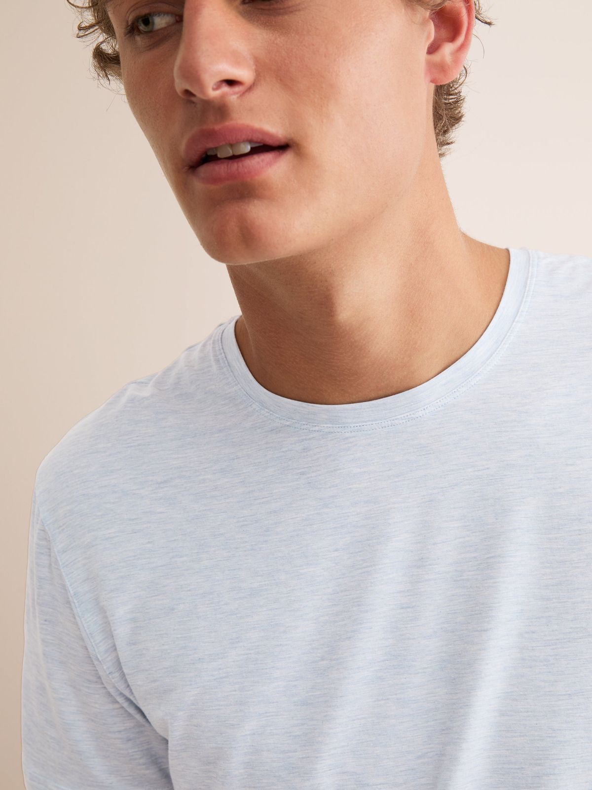 Ethan Micro Modal T-Shirt Light Blue Marl