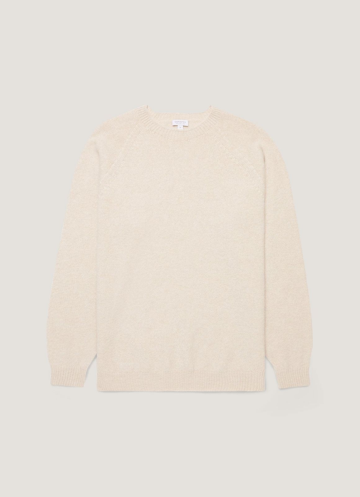 Men's Lambswool Crew Neck Jumper in Oatmeal Melange