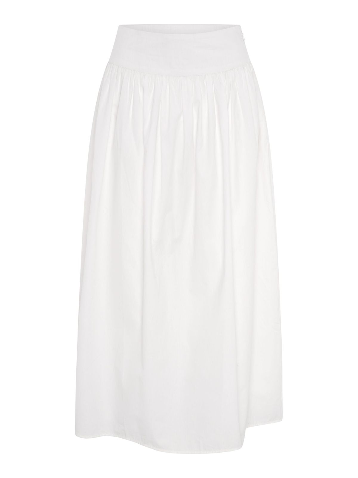 Darcie Drop Waist Full Midi Skirt In White