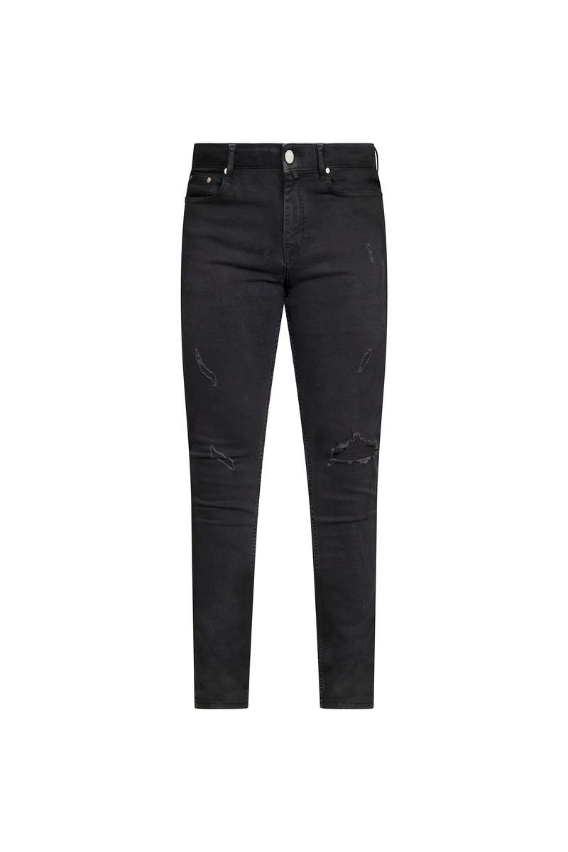 Black Distressed Slim Jeans