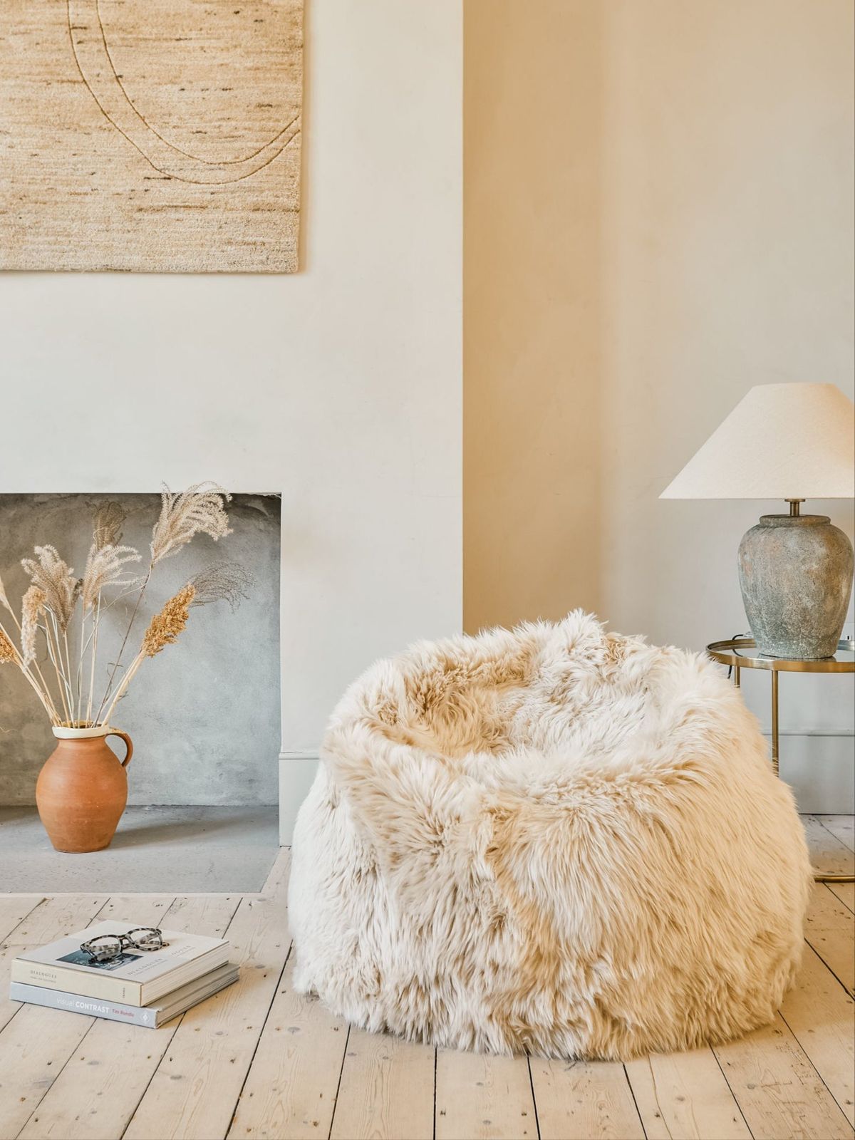Large Sheepskin Beanbag - Cream