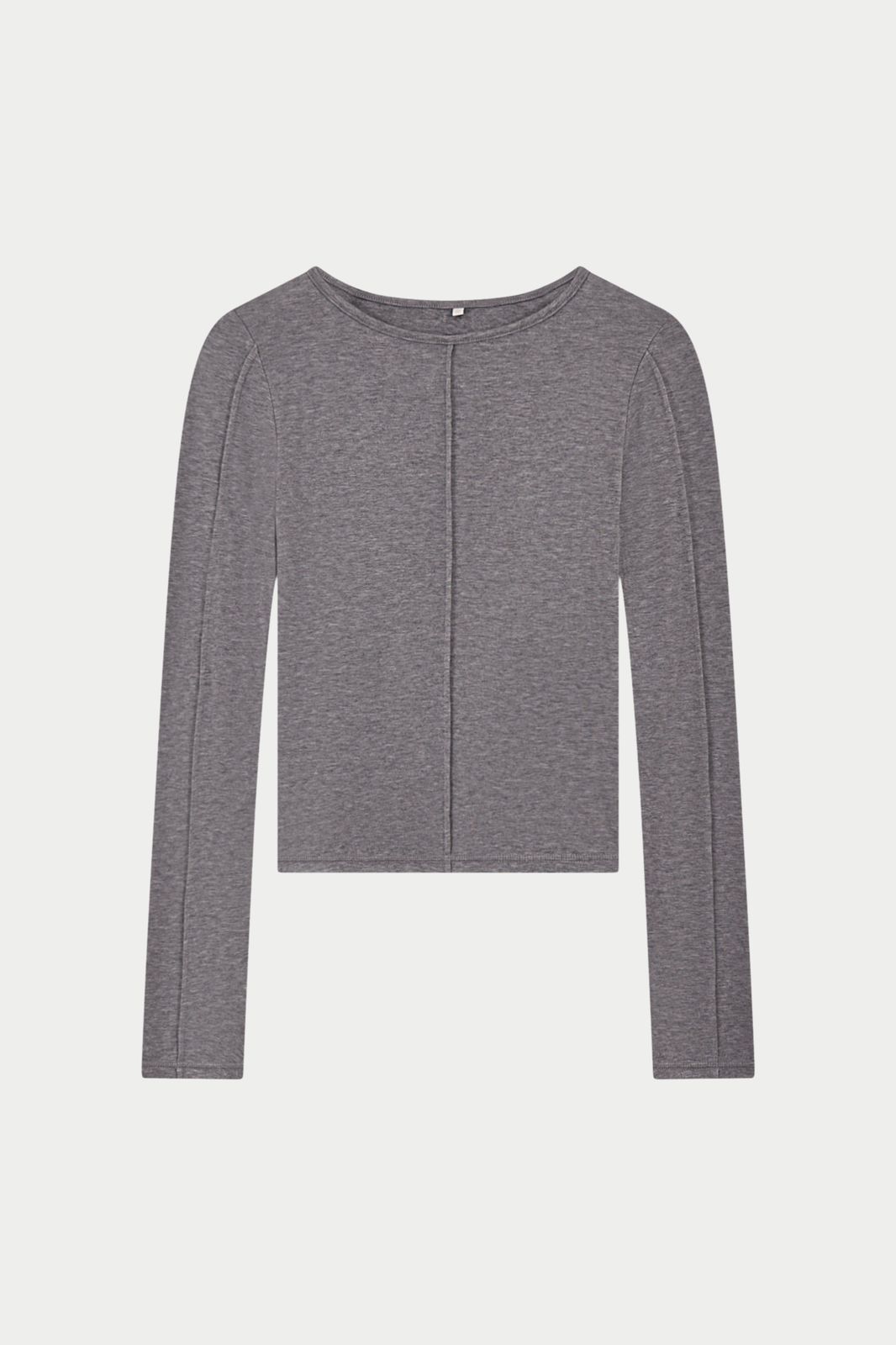 LONG SLEEVE SLUB TOP - GREY