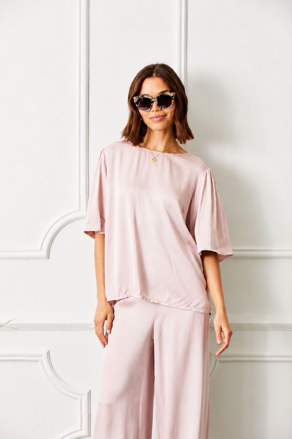 Grafton Kimono Sleeve Satin Top