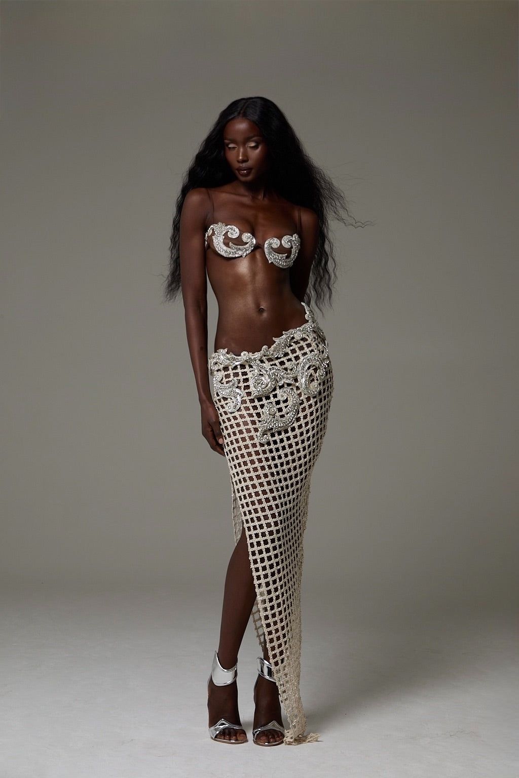 Nerissa Bralette & Skirt in Crystal Tide Ready To Ship