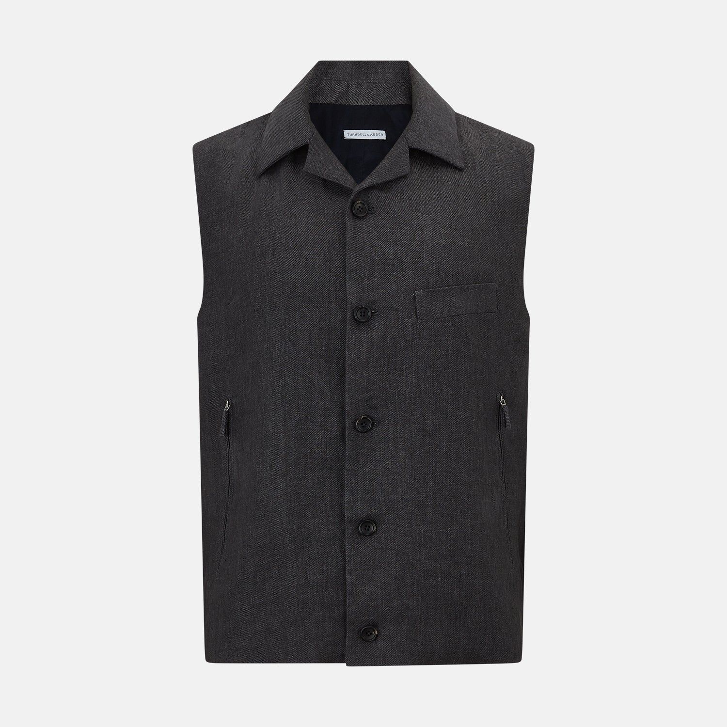 Ash Collared Linen Waistcoat