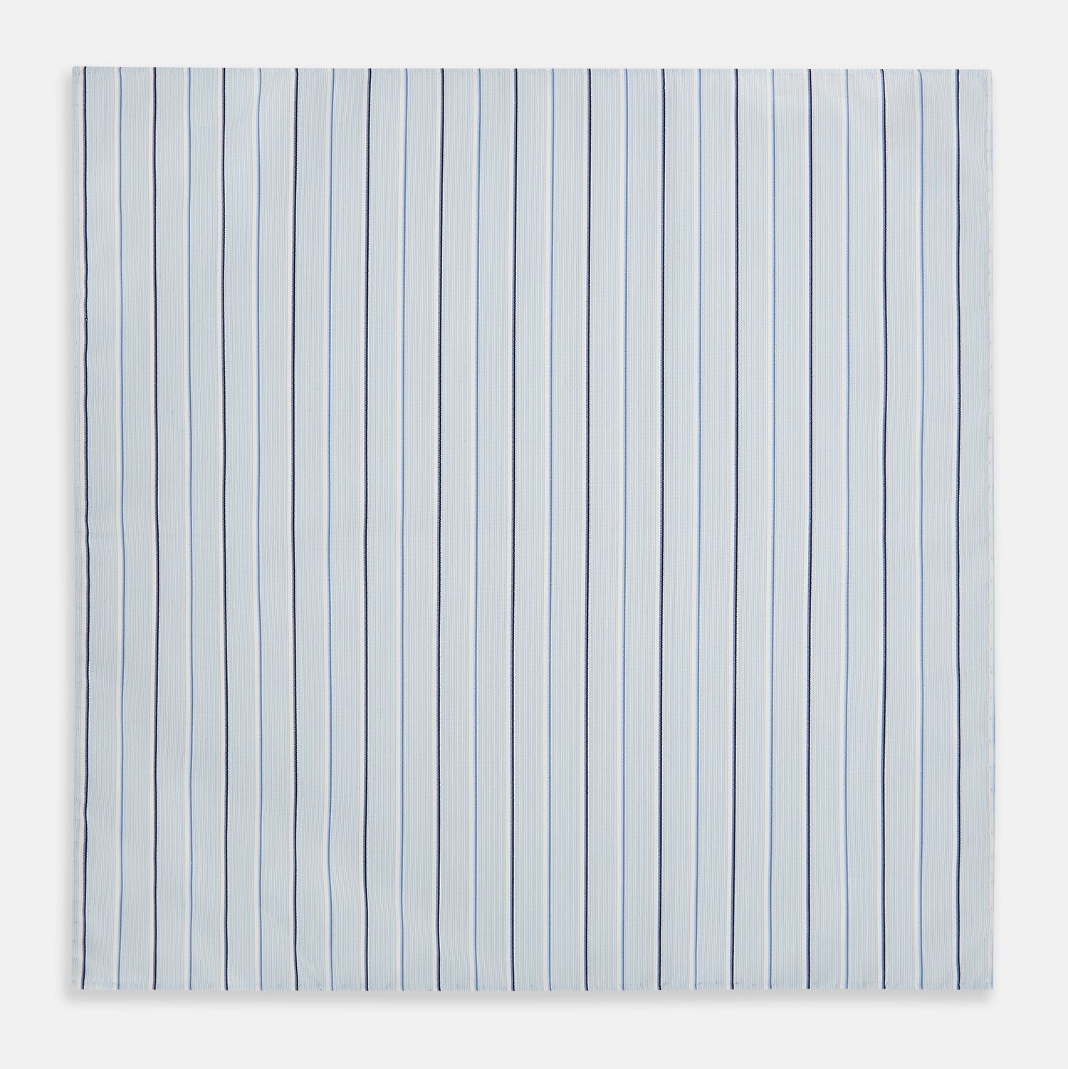 Navy and Blue Combination Stripe Hand-Rolled Handkerchief