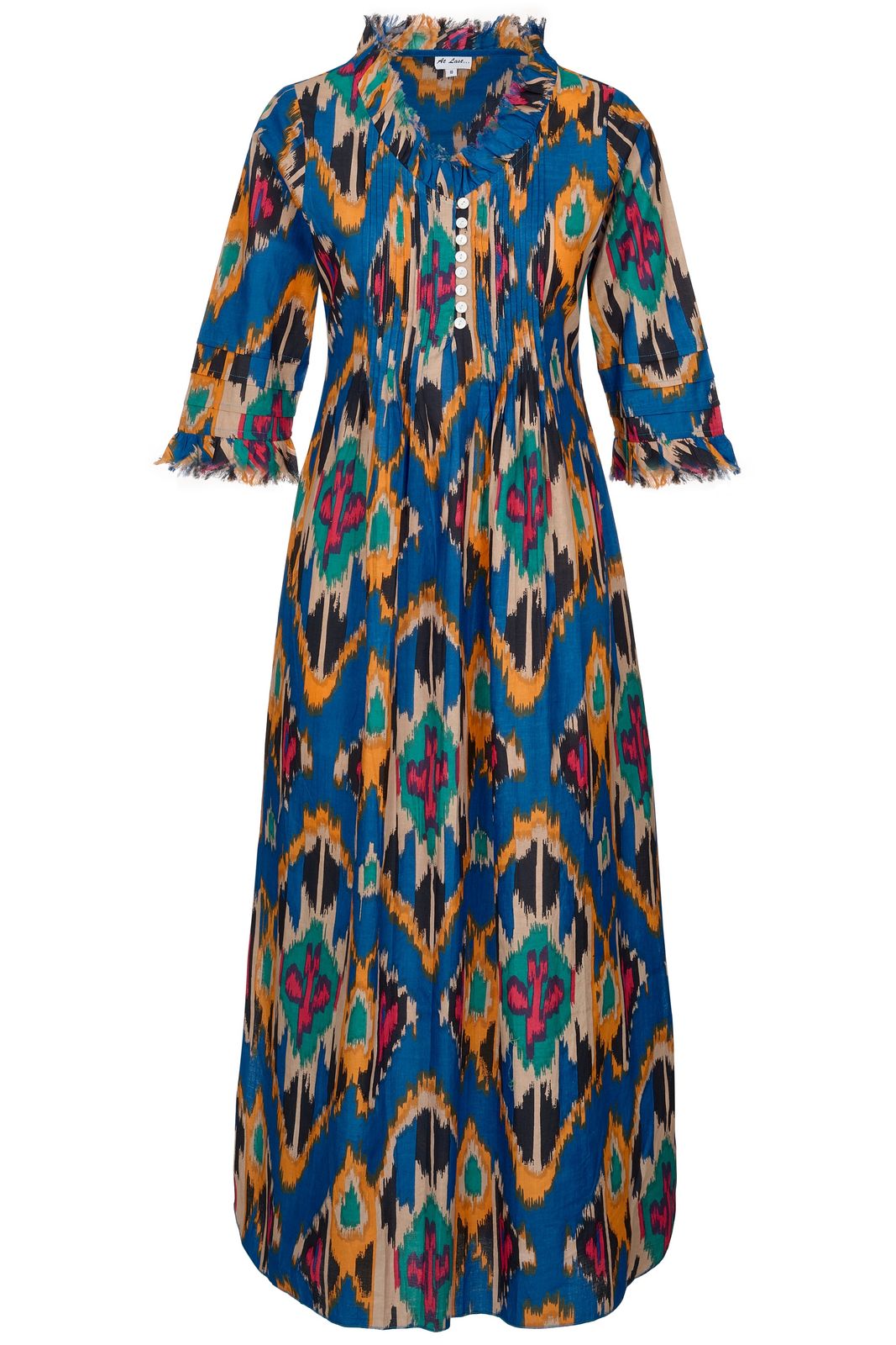 Cotton Annabel Maxi Dress In Azure