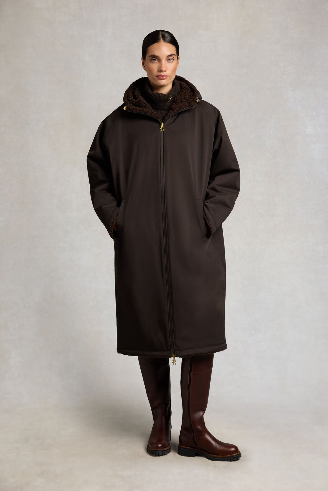One-Size Reversible Waterproof Coat (Chocolate)