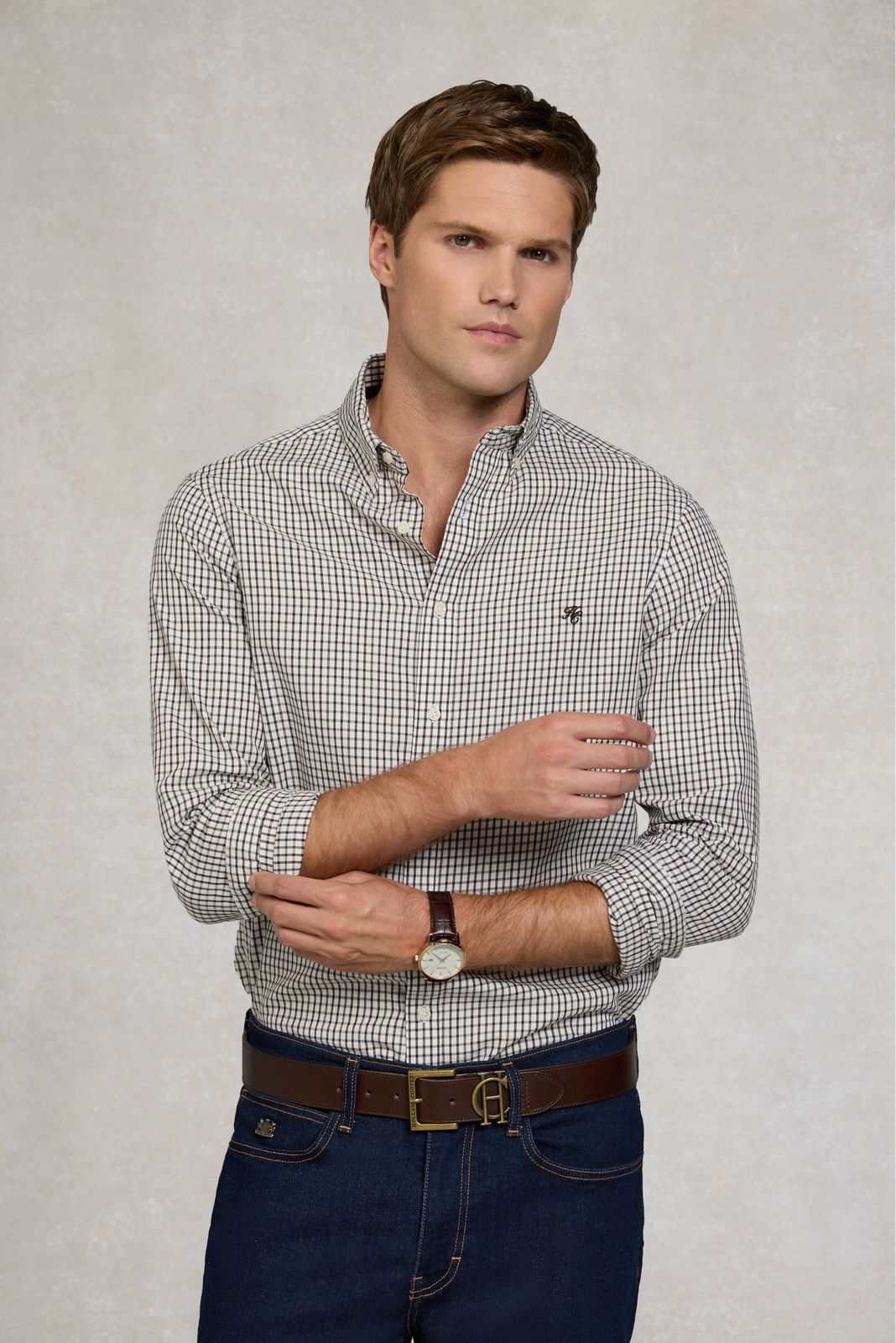 Men's Classic Fit Button Down Shirt (Cheltenham Check Green)