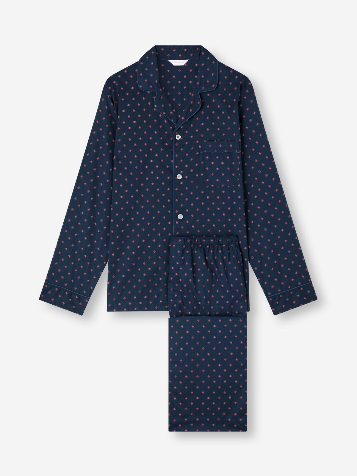 Nelson Cotton Batiste Pyjamas Navy Blue Rose Star