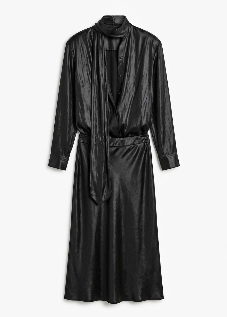 Mabillon Padded Lavalliere Blouse - Black