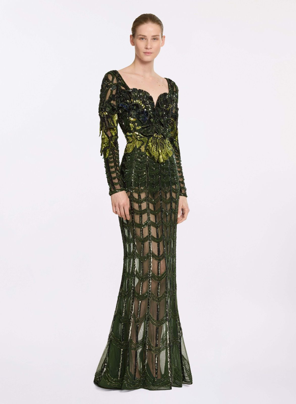 Scalloped Bead Embroidered Dress