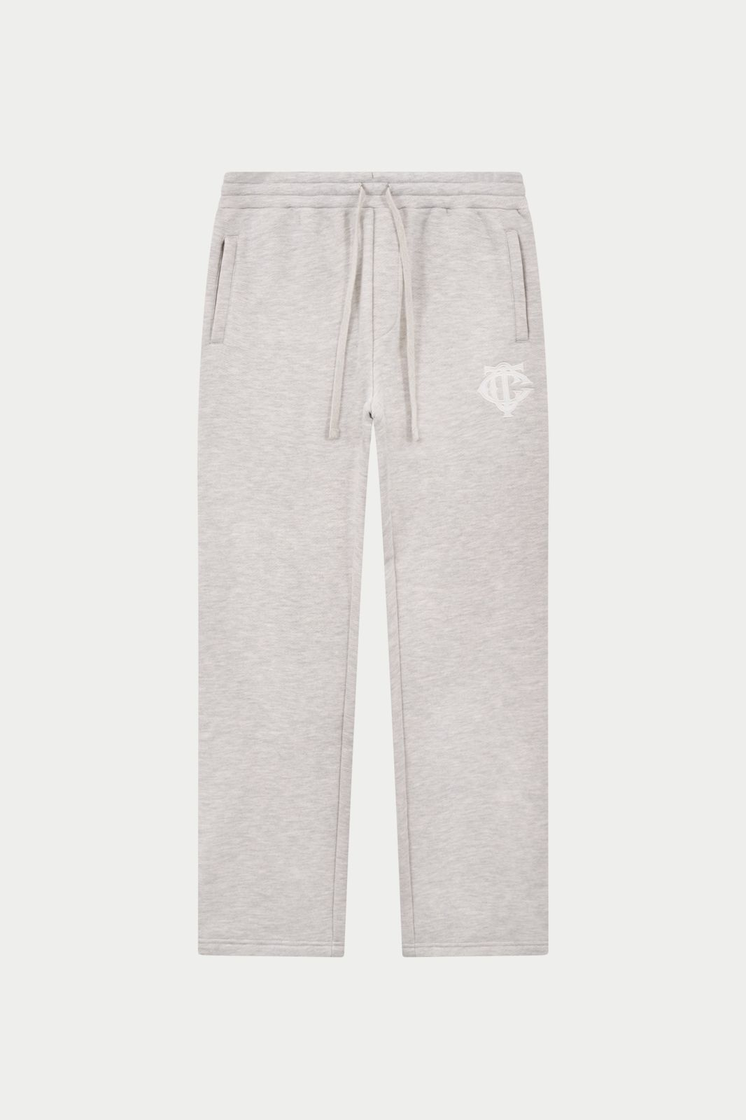 HEAVYWEIGHT MONOGRAM APPLIQUE EMBLEM JOGGERS - GREY MARL