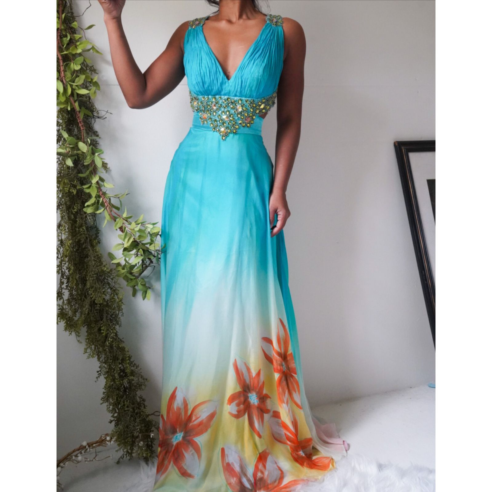 Watercolor Floral Fairy Gown