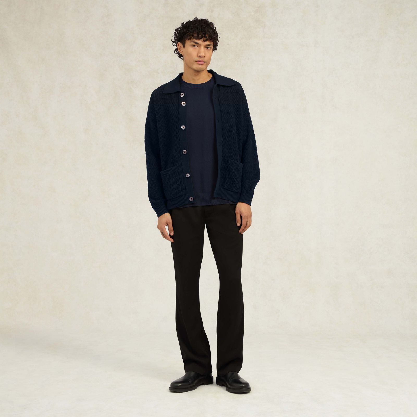 Casentino Crochet Jacket - Navy