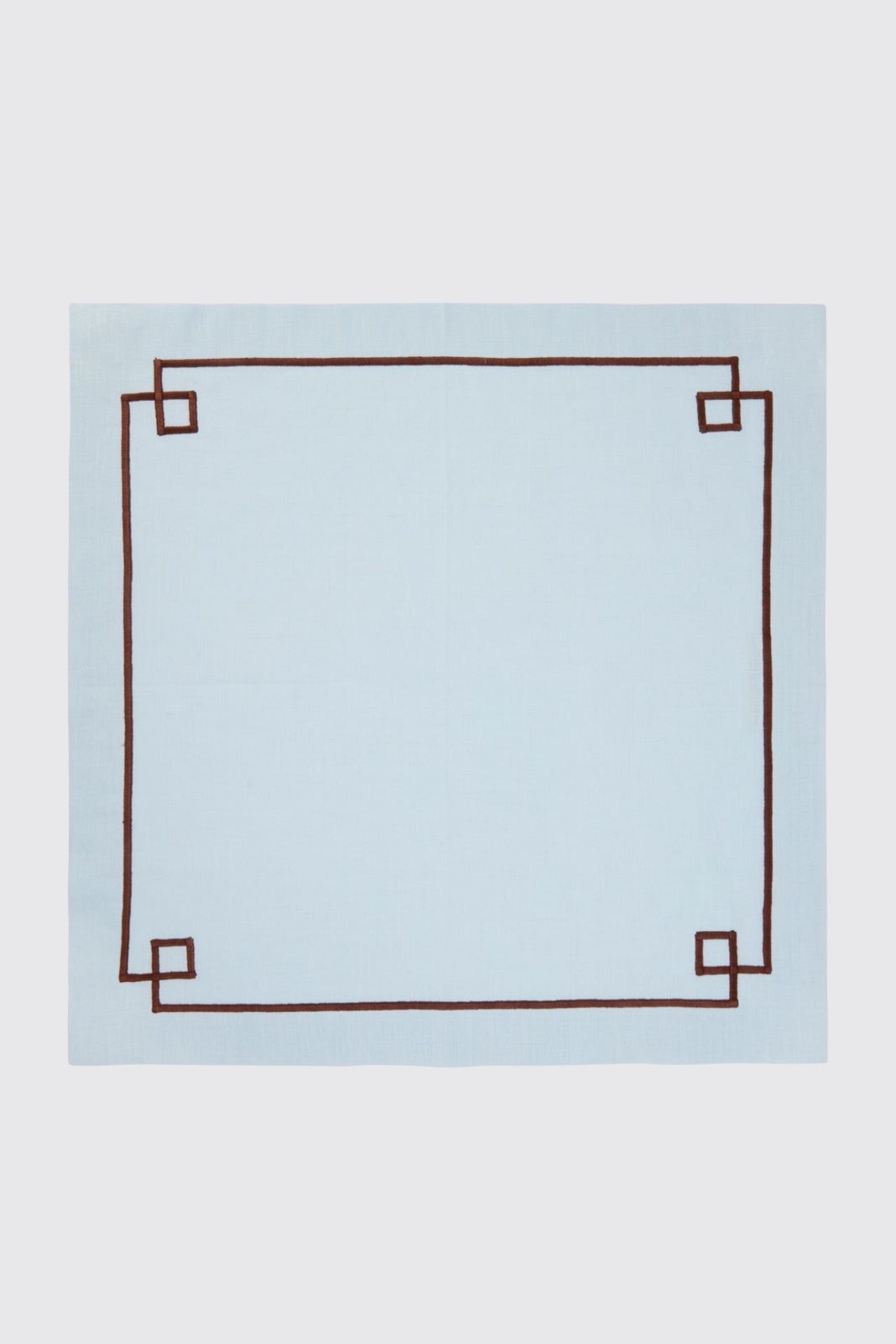 Set of 4 Inverted Aztec Napkins in Plume & Brown Linen