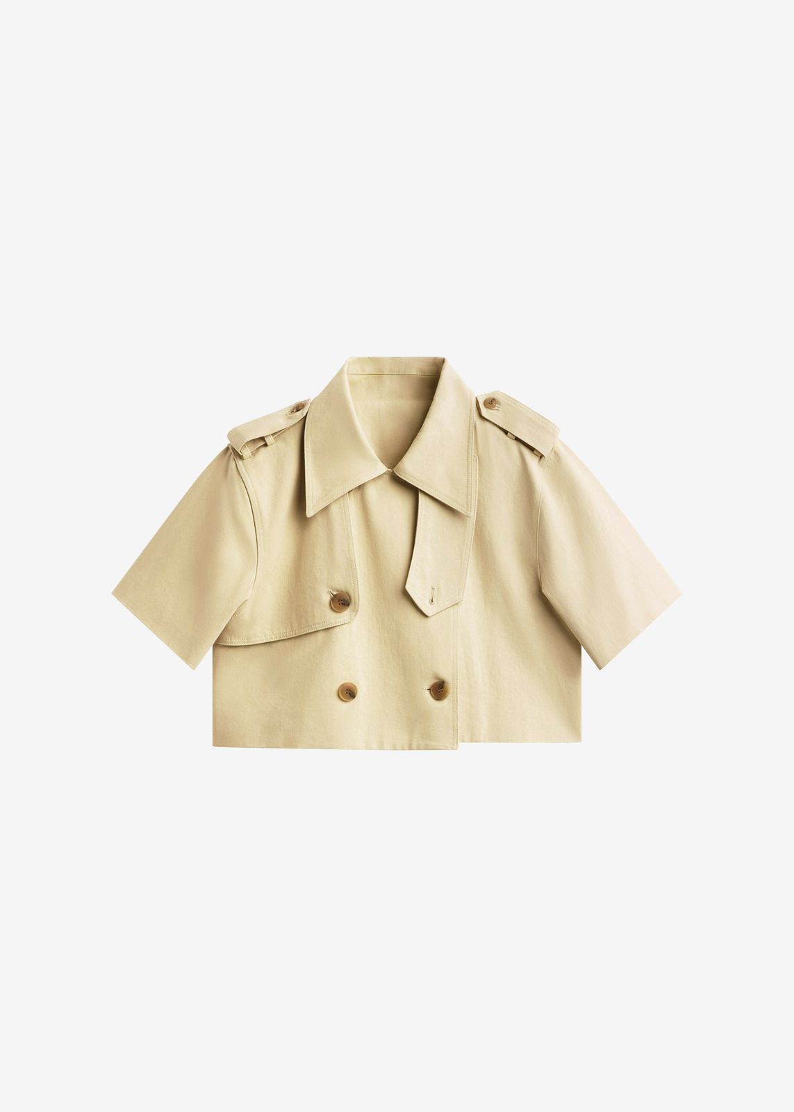 Reiti Cropped Trench Top - Beige
