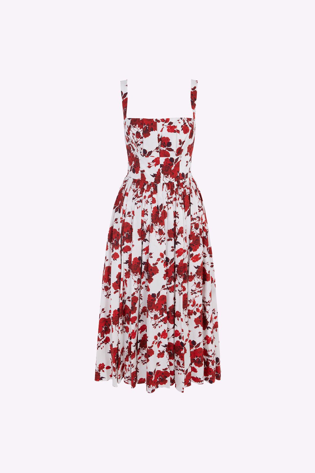 Terry Dress in Red Floral Printed Cotton