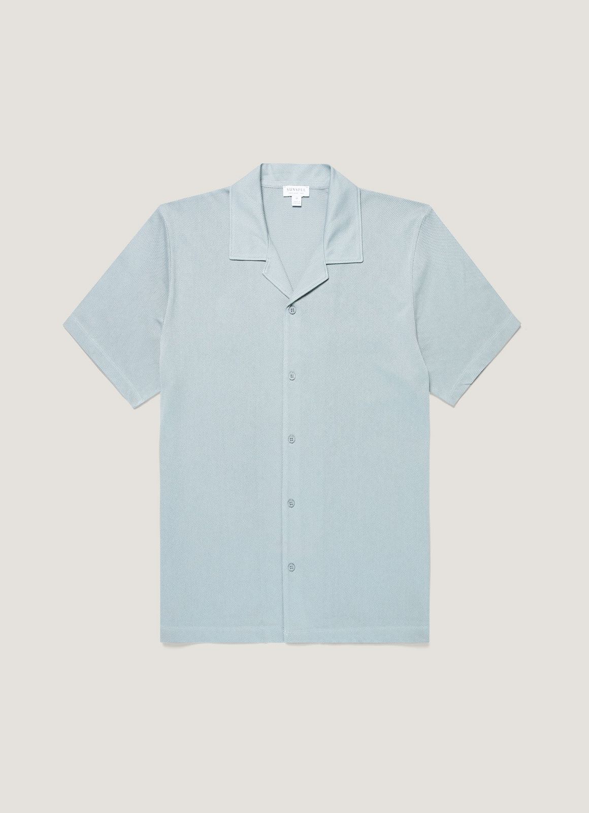 Men's Riviera Camp Collar Shirt in Stone Blue