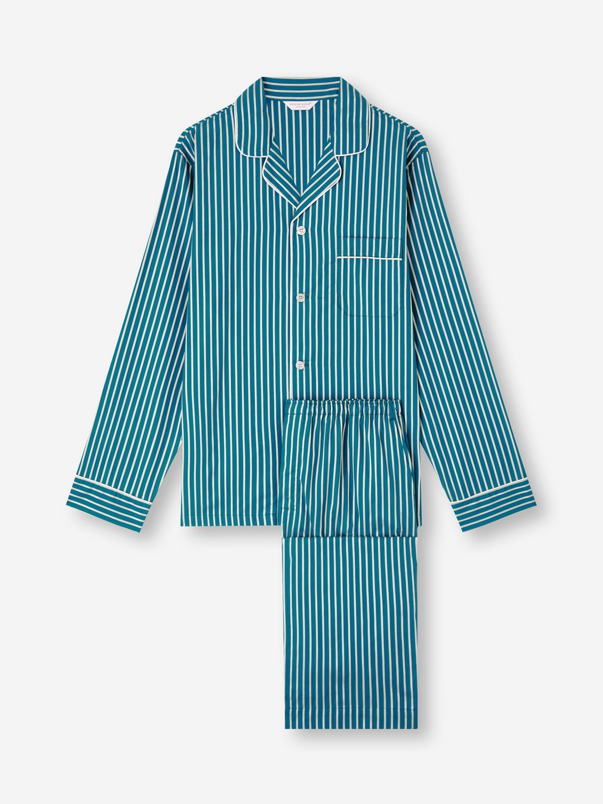 Royal Cotton Pyjamas Teal & White Stripe