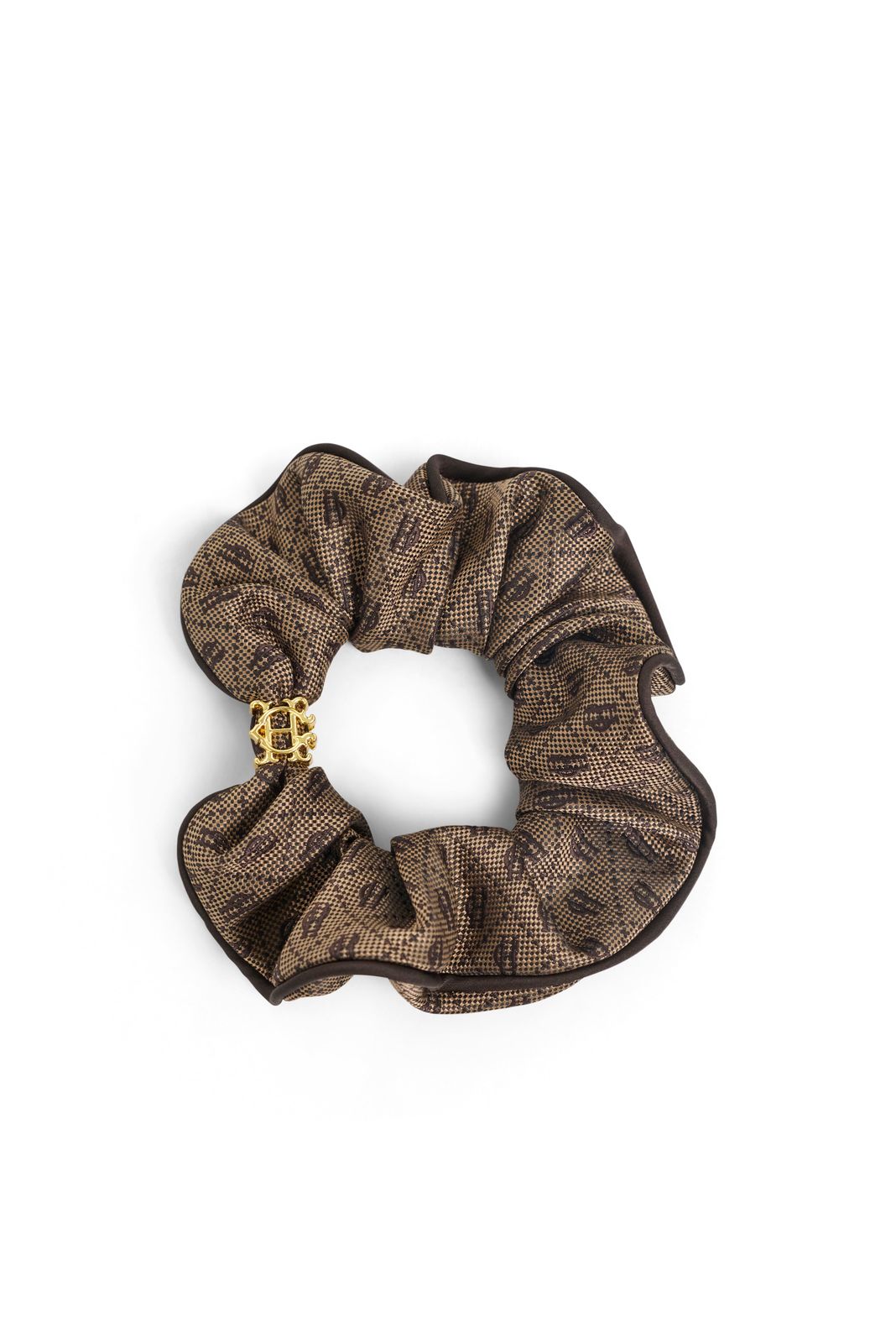 Monogram Scrunchie (Tan Monogram)