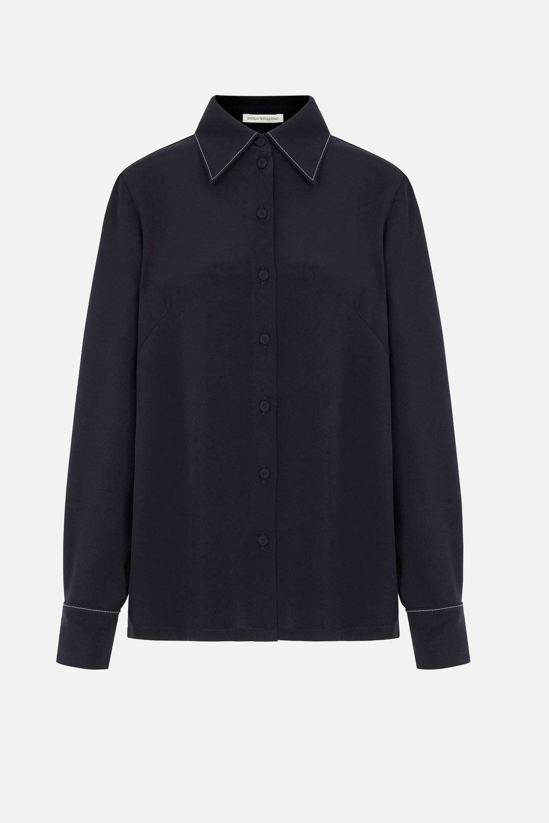 Michio Top In Black Silk Crepe De Chine
