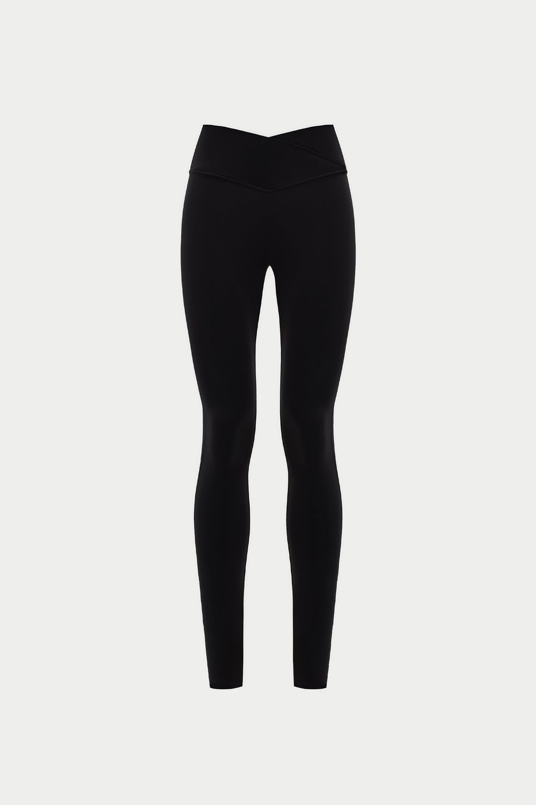SCULPTING STRETCH CROSSOVER WAISTBAND LEGGINGS - BLACK